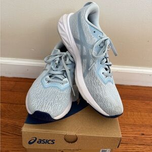 Asics Light Blue and White Women's Athletic Running Shoes